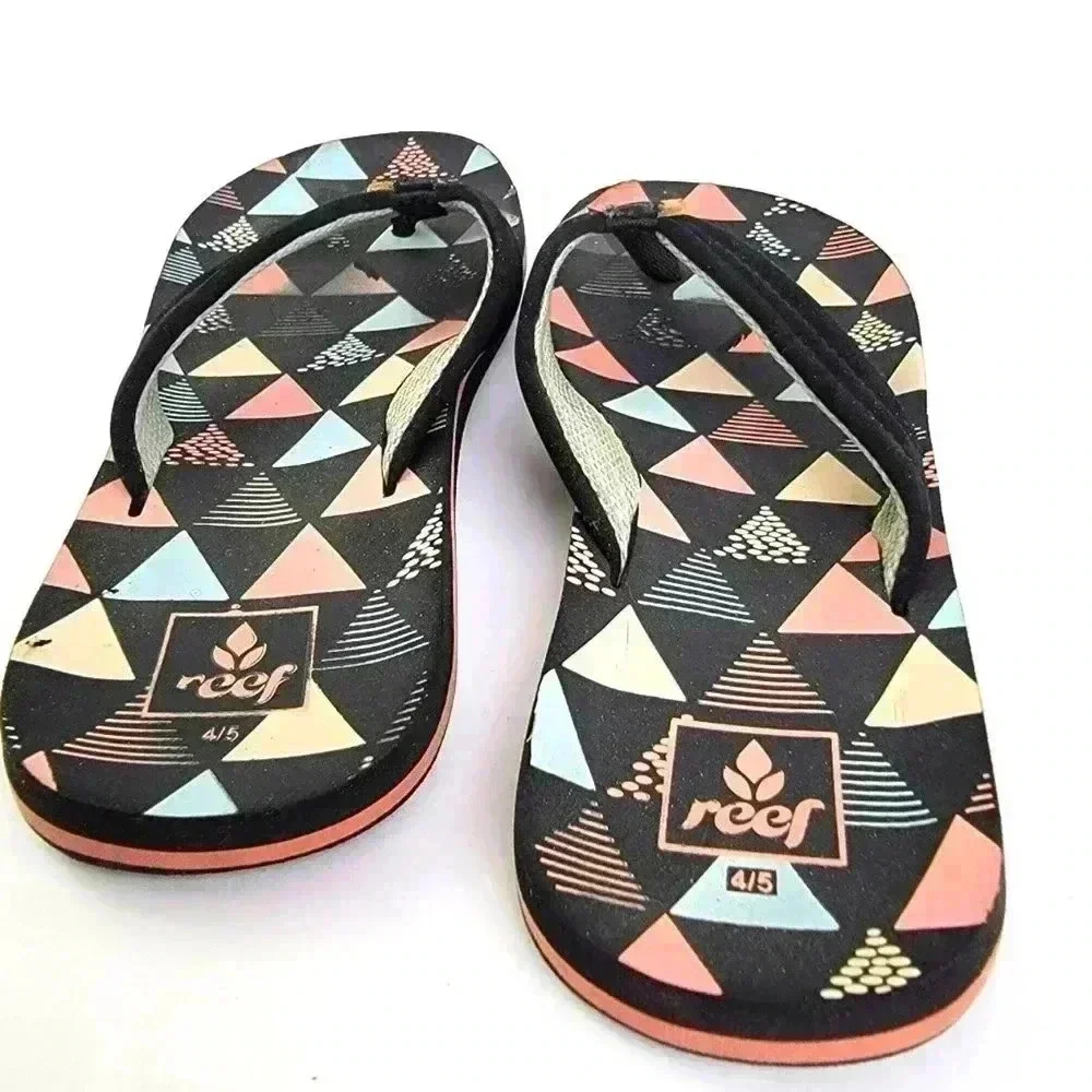 Reef Ahi Geometric Rainbow Flip Flop Sandals - Picture 2 of 7
